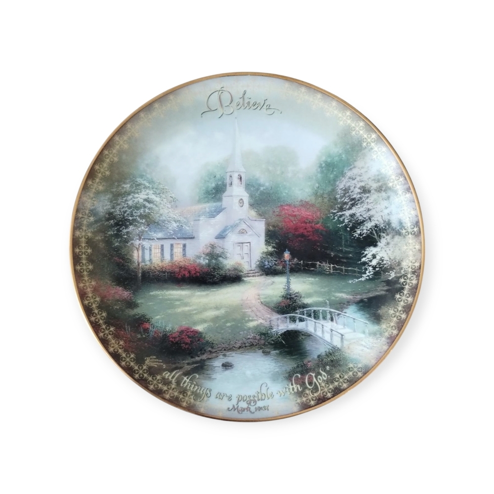 BELIEVE,‎ HOMETOWN CHAPEL BY THOMAS KINKADE FROM THE BRADFORD EXCHANGE